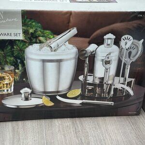 Hampton Signature 11 Piece Barware Set Stainless Steel Cocktail Mixer Kit